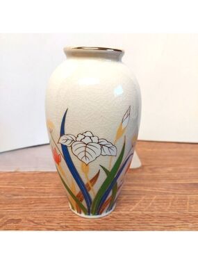 Vintage* National Silver Co., Nagoya Japan Hand-painted Porcelain Vase